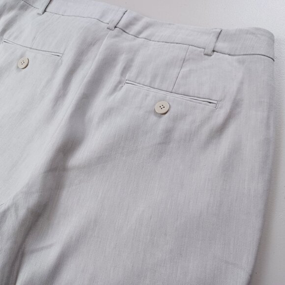 RW&CO. Taupe Linen Blend Modern Flare Suit Pants - Picture 5 of 16